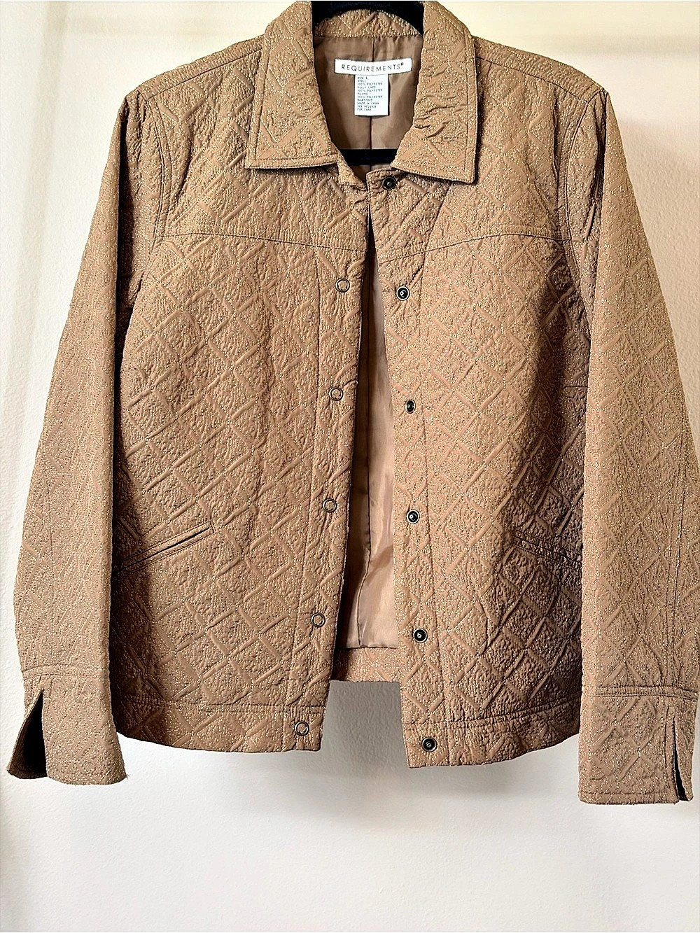 Vintage Requirements Quilted Utility Jacket in Brown Size Large